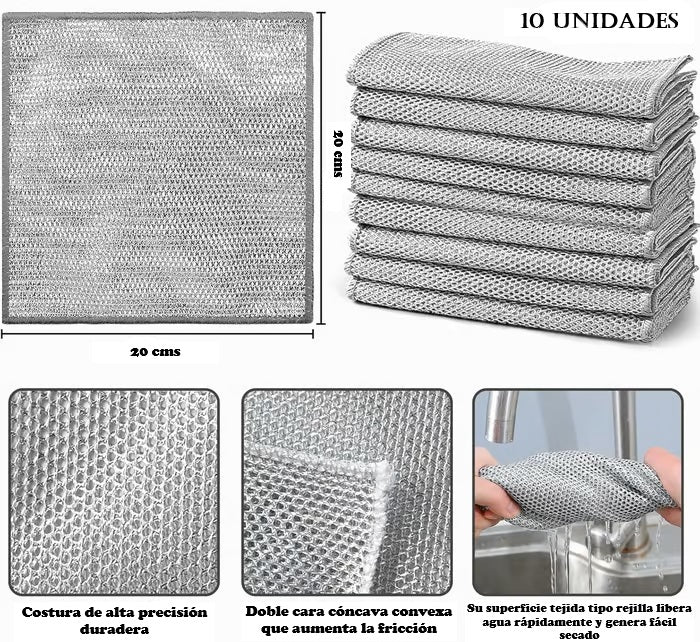 PAÑOS MÁGICOS DE LIMPIEZA 10 UND + ENVÍO GRATIS
